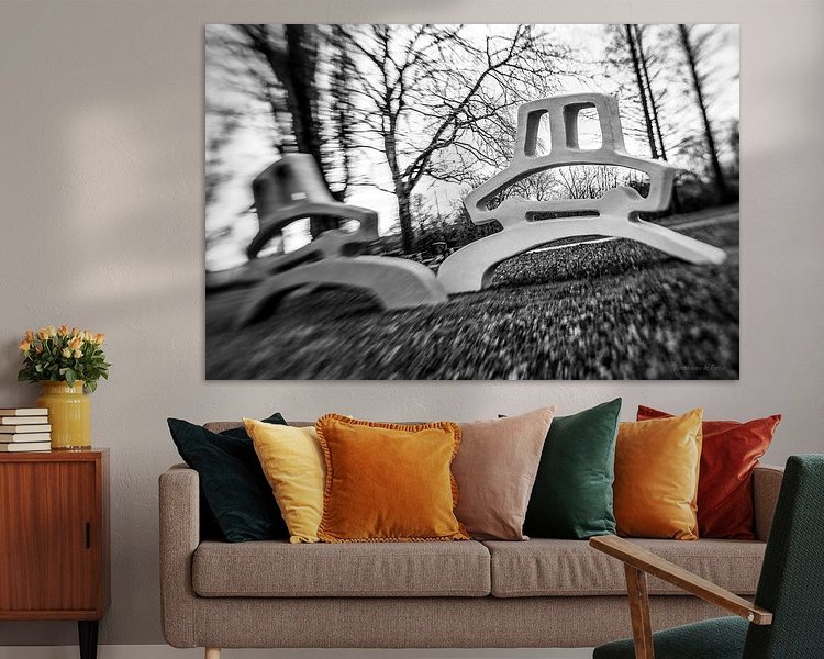 Voorbeeld van het werk in een kamer