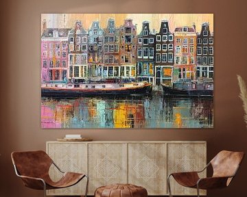 Canal Housefronts at Dusk van Christian Ovís