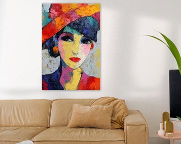 Retro Portrait in Hat van Christian Ovís