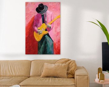 Guitarist in Red Coat van Christian Ovís