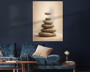 Gestapelte Steine Balance Zen Impasto von Media Jeka