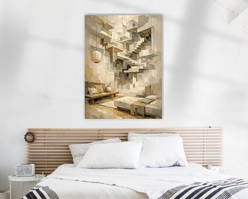 Abstract Impasto Architecturale ruimte van Media Jeka