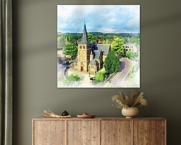 Mook, Limburg with the Church of Saint Anthony the Abbot.