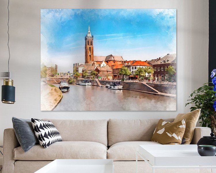 Voorbeeld van het werk in een kamer