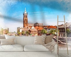 Voorbeeld van het werk in een kamer