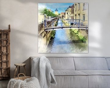 Vue historique de la ville de Valkenburg aan de Geul, dans le Limbourg. sur Danny de Klerk