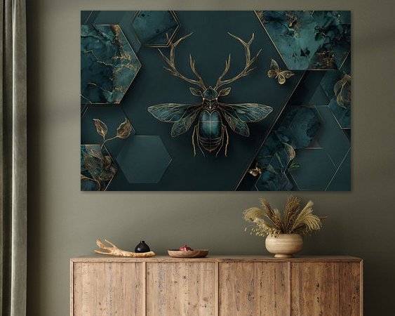 Voorbeeld van het werk in een kamer