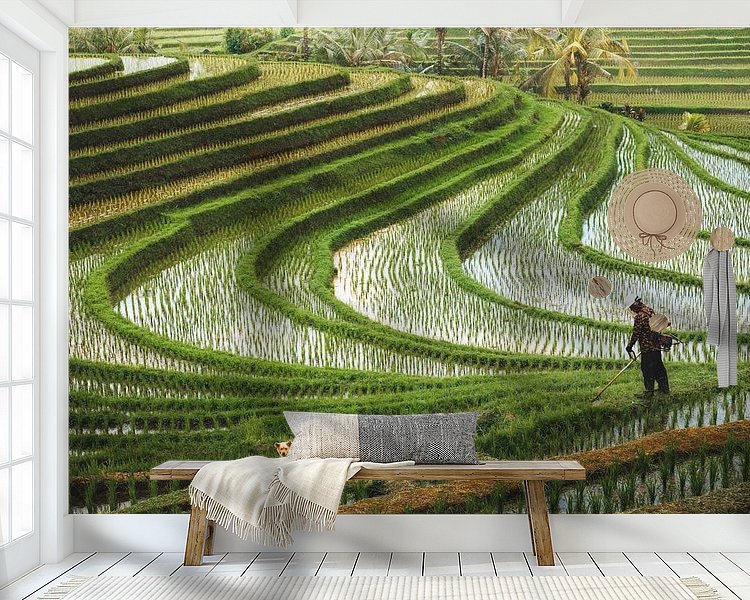 Voorbeeld van het werk in een kamer