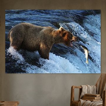 Bruine beer in Alaska van Jos Hug