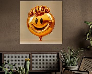 Ballon Smiley doré sur Marianne Ottemann - OTTI