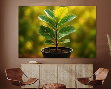 Grüne Blätter mit warmem Glanz von Art & Soul Creations