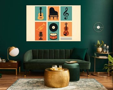 Retro icons of instruments by Art & Soul Creations