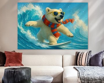 Poolbeer op schuimende golf van Imperial Art House