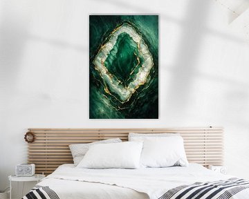 Smaragdgroen vloeibaar marmer van Avinigav