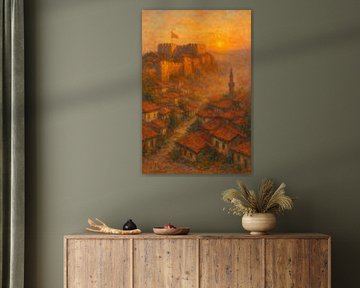 Cité d'Ankara au coucher du soleil – Capitale historique de la Turquie Art impressionniste sur Travel Shop