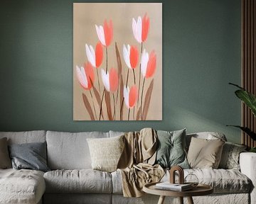 Moderne Tulpen in zartem Rosa und Beige
