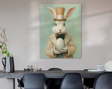 Elegant Easter Bunny mit Hut und Ei