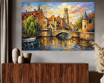 Bruges, Belgium an impressionist painting. by Gallery Hoppenbrouwers