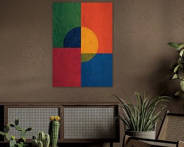 Geometrisch kleurveld met gele ovaal