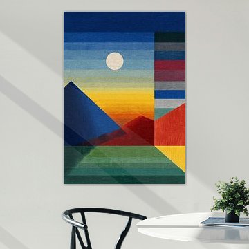 Geometrische abstractie met witte cirkel van Niklas Maximilian