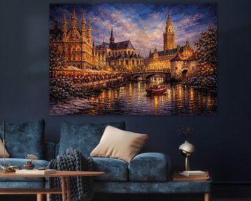 Leuven, Belgium an impressionist painting. by Gallery Hoppenbrouwers