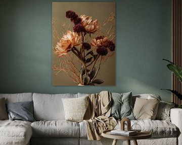 Dried flowers on natural clear background Gold by Esmeé Kiewiet