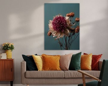 Dried flowers on natural clear background Blue by Esmeé Kiewiet
