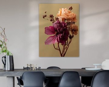 Dried flowers on natural clear background Khaki by Esmeé Kiewiet