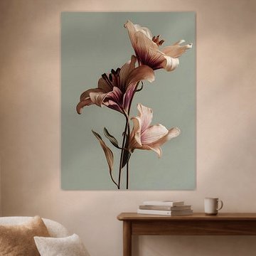 Dried flowers on a natural clear background Soft grey