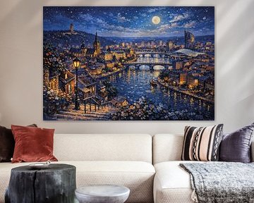 Lüttich, Belgien, ein impressionistisches Gemälde. von Galerie Hoppenbrouwers