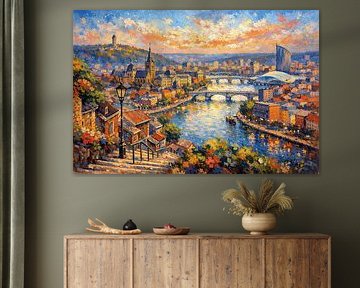 Lüttich, Belgien, ein impressionistisches Gemälde. von Galerie Hoppenbrouwers