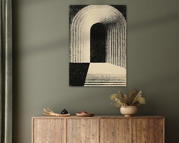 Abstracte symmetrie met halve cirkel en lijnen van Niklas Maximilian