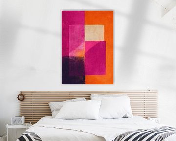 Geometric colour study in pink and orange by Niklas Maximilian