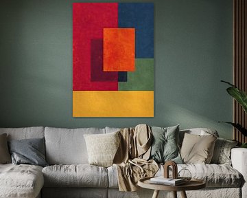 Geometric colour field square with vintage texture by Niklas Maximilian