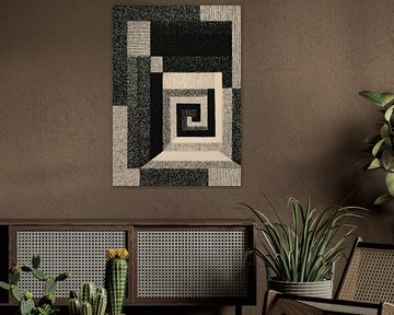 Geometrische spiraal in monochroom van Niklas Maximilian
