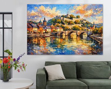 Namur, Belgien, ein impressionistisches Gemälde. von Galerie Hoppenbrouwers