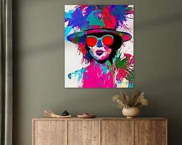 Die Lady mit der roten Sonnenbrille von DJF by Dean Jayson Freeman Art | Level Up your Home