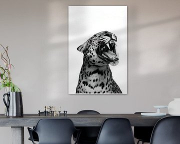 Ongetemde kracht – Luipaard in zwart & wit van Urbanwolves