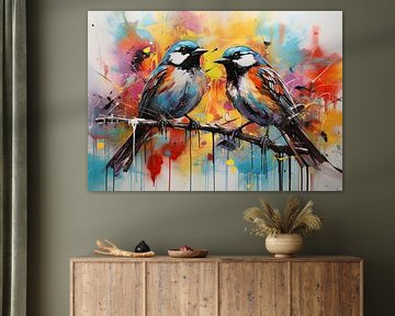 Mésanges vivantes sur Peintures accrocheuses