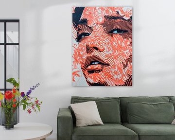 Portrait élégant de femme avec des fleurs