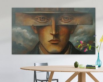 Surreales Vintage-Porträt eines armen Mannes von Aden Pink Studio