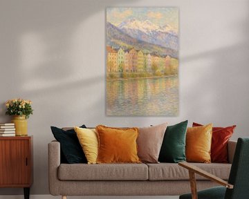 Innsbruck Bunte Häuser im Frühling – Österreichische Stadtlandschaft Impressionistische Kunst von Travel Shop