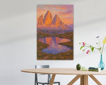 Dolomiten Tre Cime Sonnenuntergang – Italienische Alpen Impressionistische Bergkunst von Travel Shop