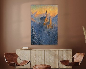 Schloss Neuschwanstein zur goldenen Stunde – Majestätischer bayerischer Palast Impressionismus von Travel Shop