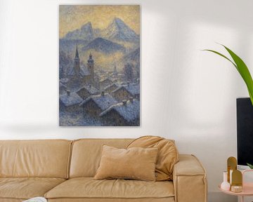 Berchtesgaden Watzmann Winter – Bayerische Alpen Impressionistische Kunst von Travel Shop