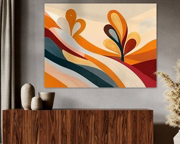 Modern Abstract: Sanfte Hügel in warmen Erdtönen