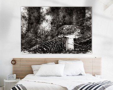 Monochrome urban art compositie