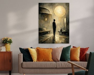 Silhouette solitaire sous la lune sur Media Jeka