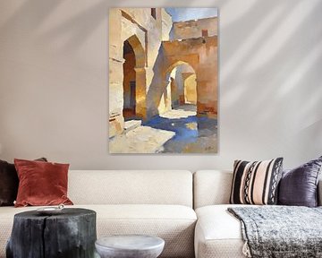 Schaduwen op steen - Mediterrane sfeer van Mellow Art