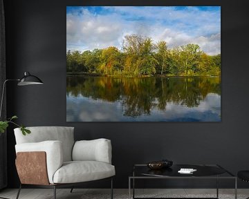 Autumnal colours on the lake shore by Roger Trelou